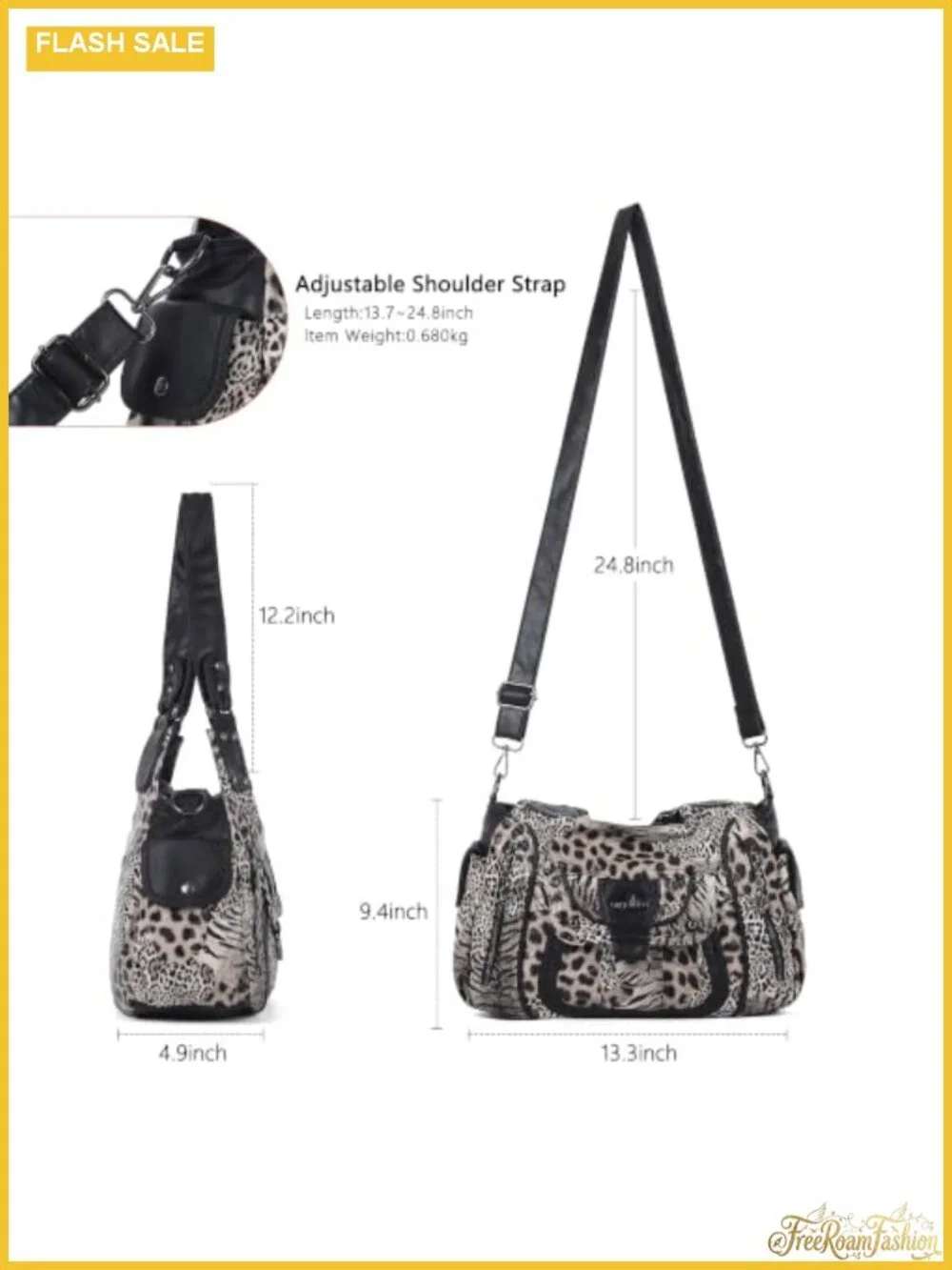 Vegan Leather Hobo Shoulder Bag with Adjustable Strap Women's Purse Tote